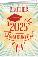 Brother Graduation 2025 Congratulations Colorful Word Art card