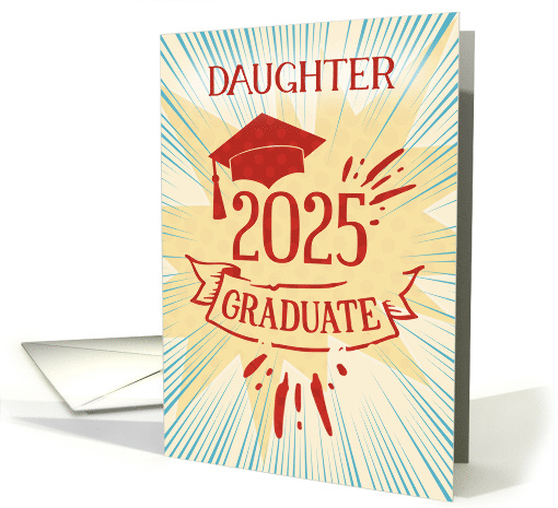 Daughter Graduation 2025 Congratulations Colorful Word Art card