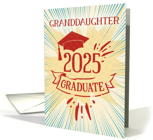 Granddaughter Graduation 2025 Congratulations Colorful Word Art card