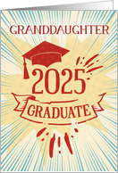 Granddaughter Graduation 2025 Congratulations Colorful Word Art card