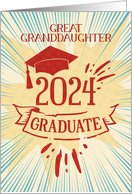 Great Granddaughter Graduation 2024 Congratulations Colorful Word Art card