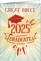 Great Niece Graduation 2025 Congratulations Colorful Word Art card