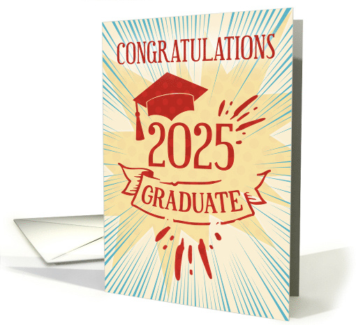 Graduation 2025 Congratulations Colorful Word Art card (1670044)