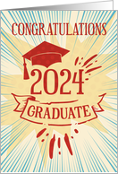Graduation 2024 Congratulations Colorful Word Art card