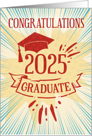 Graduation 2025 Congratulations Colorful Word Art card
