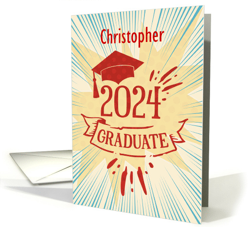 Custom Name Graduation 2024 Congratulations Colorful Word Art card