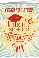 High School Graduation Congratulations Colorful Word Art card