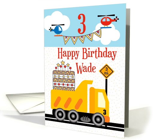 Happy 3rd Birthday Wade card (1670074)