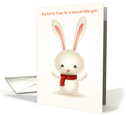 Get Well Soon to a Young Girl Sending Bunny Hugs card (1670082)
