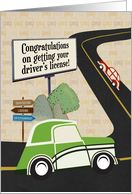 Congratulations on Getting Driver’s License Road Scene card