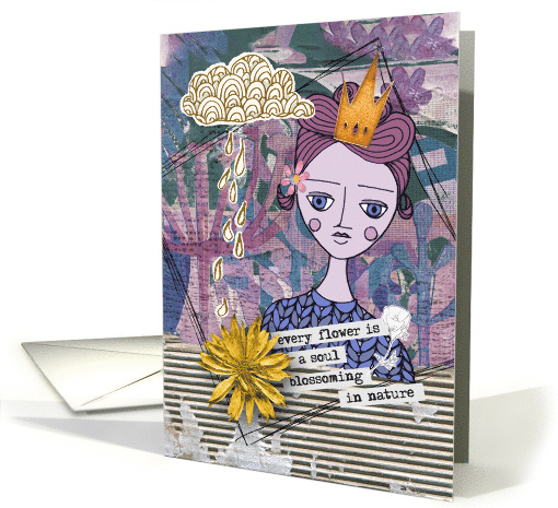 For Young Woman Encouragement Mixed Media Effect Word Art card