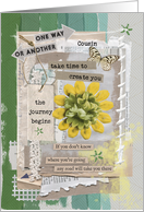 Cousin Graduation Congratulations Mixed Media Word Art card