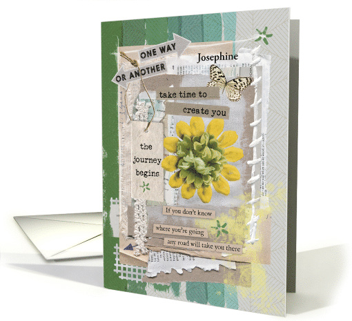 Graduation Congratulations Custom Name Mixed Media Word Art card
