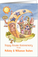 House Anniversary Greeting from Real Estate Business Custom Name card