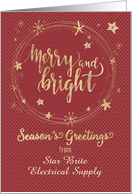 Business Christmas Merry and Bright Custom Business Name card