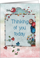 Thinking of You Today Scrapbook Style with Flowers and Balloons card