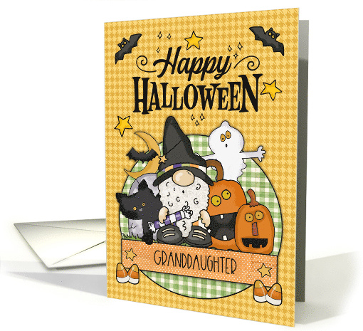 Granddaughter Happy Halloween Gnome and Friends card (1695312)