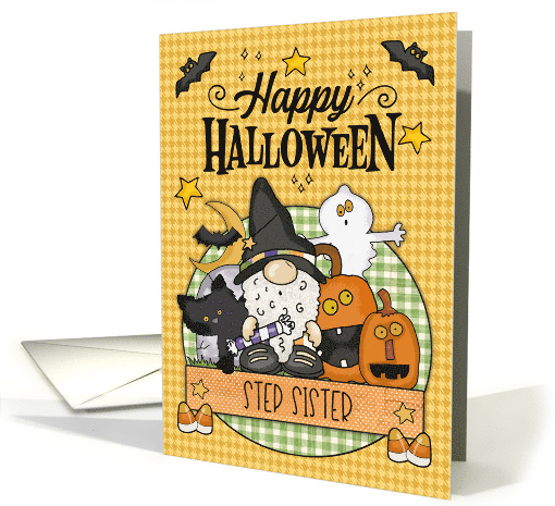 Step Sister Happy Halloween Gnome and Friends card (1695736)