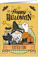 Foster Son Happy Halloween Gnome and Friends card