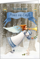 Aunt Christmas Peace on Earth Beautiful Angel card