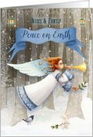 Niece and Family Christmas Peace on Earth Beautiful Angel card