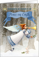 Granddaughter and Grandson in Law Christmas Peace on Earth Angel card