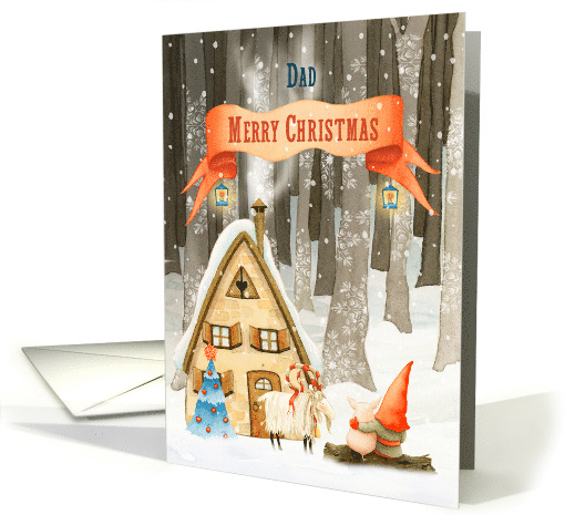 Dad Merry Christmas Gnome in the Woods Nature Scene card (1714490)