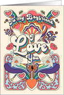 Boyfriend Valentine’s Day Bold and Groovy Retro Design card