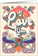 Valentine’s Day I Love You Bold and Groovy Retro Design card
