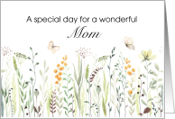 Mom Birthday on Mother’s Day Delicate Field of Flowers card