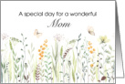 Mom Birthday on Mother’s Day Delicate Field of Flowers card