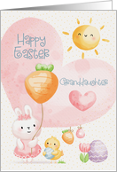 Granddaughter Happy Easter Adorable Bunny and Chick card