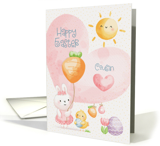 Cousin Happy Easter Adorable Bunny and Chick card (1729218)
