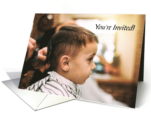 Upshernish 3rd Birthday Party First Haircut for Young Boy card