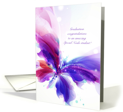 Special Needs Student Graduation Congratulations Pretty Butterfly card