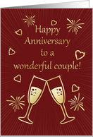 Wedding Anniversary to Wonderful Couple with Toasting Glasses card