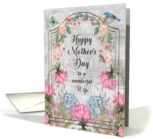 Wife Mother's Day Beautiful and Colorful Flower Garden card (1730376)