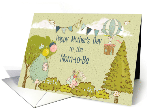 Mom to Be Mother's Day Adorable Animal Scene card (1732140)