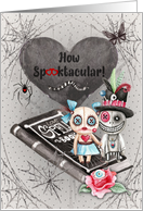 Engagement on Halloween Congratulations Voodoo Doll Couple with Creepy card