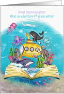 Great Granddaughter 1st Grade Back to School Ocean Scene card