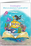 Granddaughter 1st Grade Back to School Whimsical Ocean Scene card