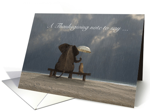 Thanksgiving Wishes Thankful for You Cute Animals on Beach card