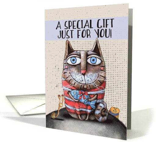 Special Gift for You Funny Cat with a Fish and Snail card (1742974)