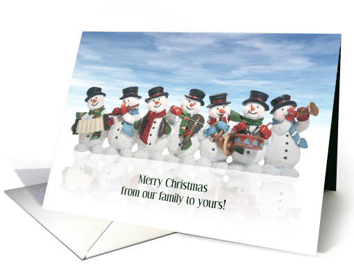 From Our Family to Yours Cute Christmas Snowman Band card (1748362)