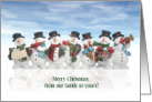 From Our Family to Yours Cute Christmas Snowman Band card