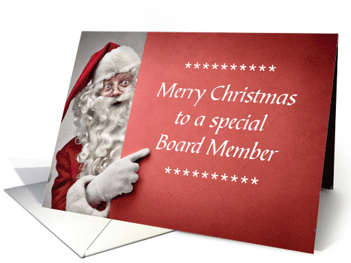 Board Member Business Merry Christmas Santa and Stars card (1751208)