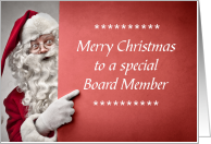 Board Member Business Merry Christmas Santa and Stars card