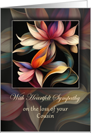 Cousin Sympathy Beautiful Painted Look Flowers card