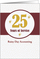 Employee Anniversary 25 Years of Service Business Employee Recognition card
