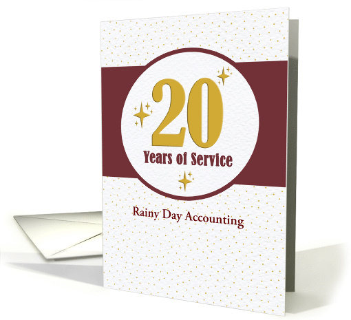 Employee Anniversary 20 Years of Service Custom Business Name card